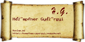 Hümpfner Györgyi névjegykártya