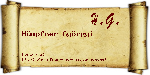 Hümpfner Györgyi névjegykártya